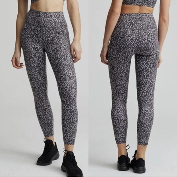 Varley Let’s Move High Waist Brushed Leopard Print Leggings Medium - Picture 1 of 6